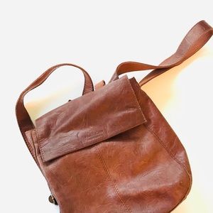 Brown Printed American Leather Co Backpack Purse